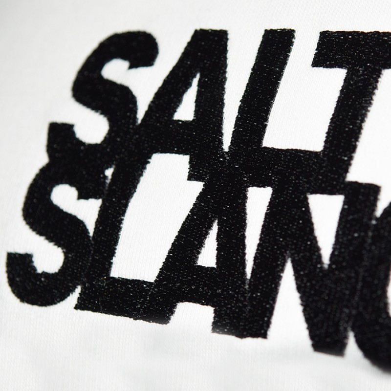 SALTY SLANG WORD LOGO EMBROIDERY CROP SLU223TT01-0707