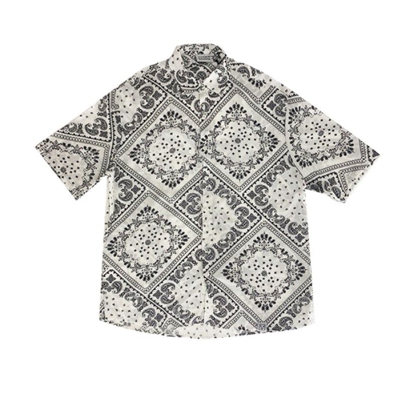 SALTY SLANG HAWAI SHIRT  LACHOURI BLACK&WHITE SLU123TK07-1820
