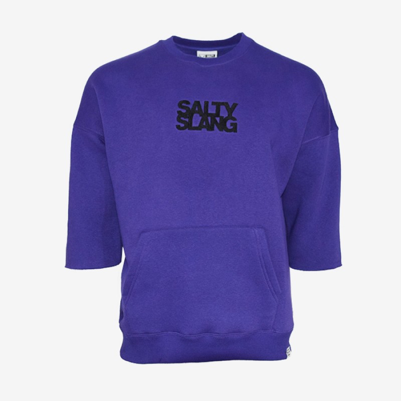 SALTY SLANG WORD LOGO EMBROIDERY CROP SLU223TT01-2626